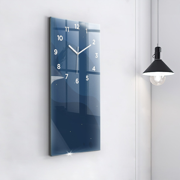 Reloj de cristal vertical Olas azules - espejomat.es
