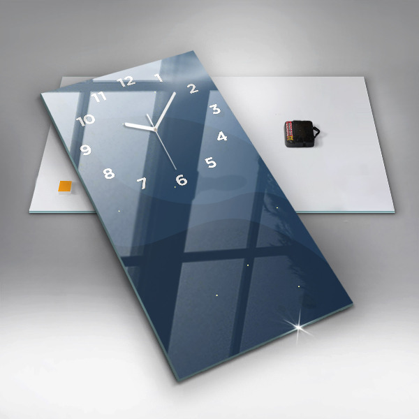 Reloj de cristal vertical Olas azules - espejomat.es