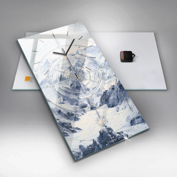 Reloj de cristal vertical Dibujos azules - espejomat.es