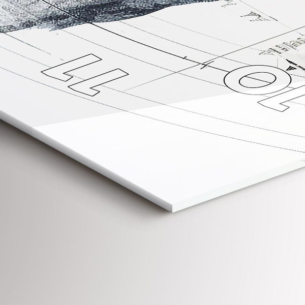 Reloj de cristal vertical Dibujo montañas - espejomat.es