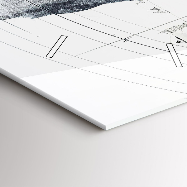 Reloj de cristal vertical Dibujo montañas - espejomat.es