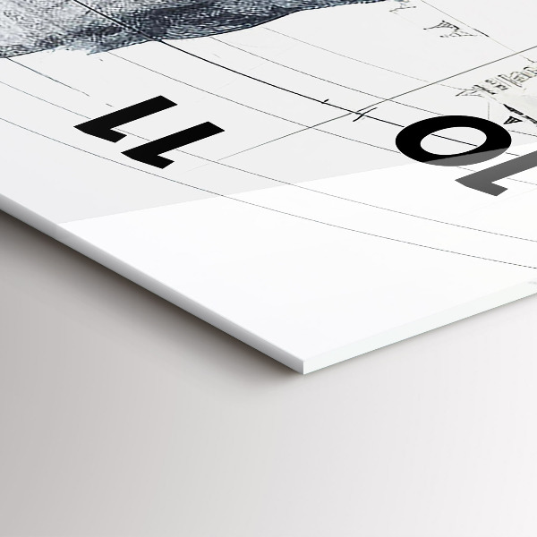 Reloj de cristal vertical Dibujo montañas - espejomat.es