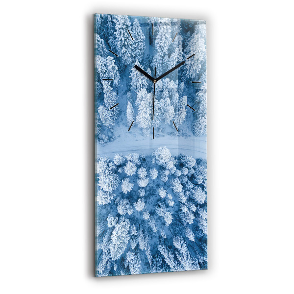 Reloj de vidrio vertical Bosque desde un dron - espejomat.es