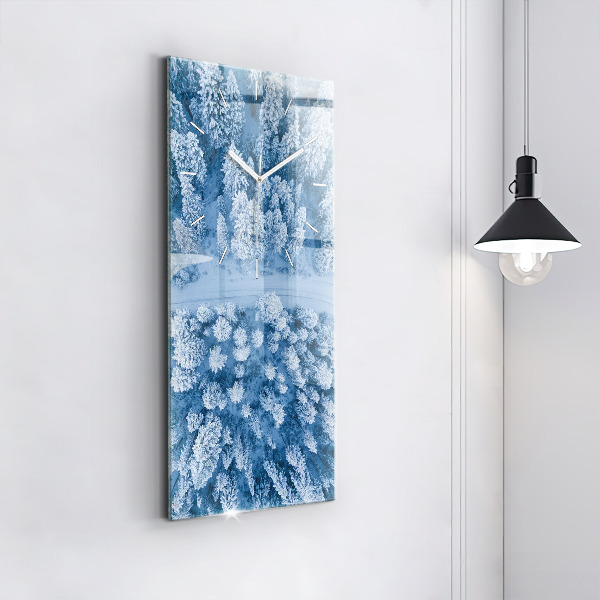 Reloj de vidrio vertical Bosque desde un dron - espejomat.es