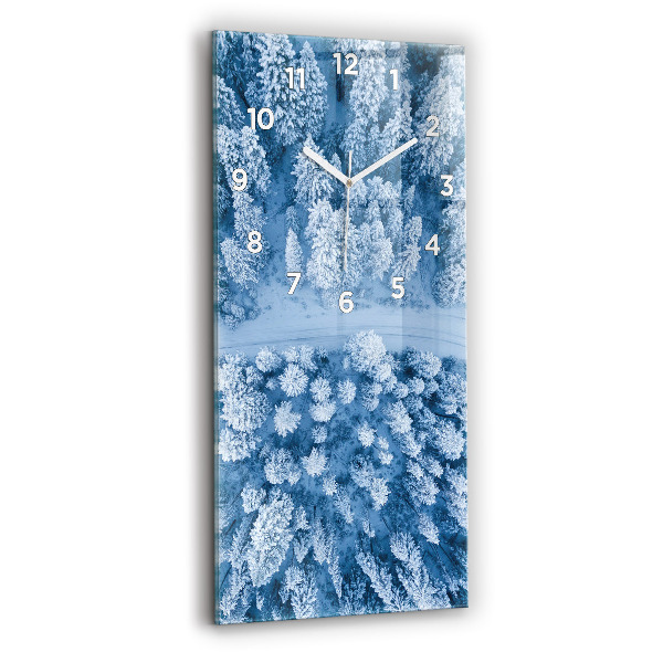 Reloj de vidrio vertical Bosque desde un dron - espejomat.es