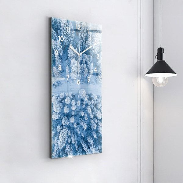 Reloj de vidrio vertical Bosque desde un dron - espejomat.es