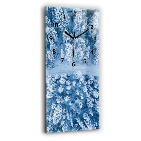 Reloj de vidrio vertical Bosque desde un dron - espejomat.es