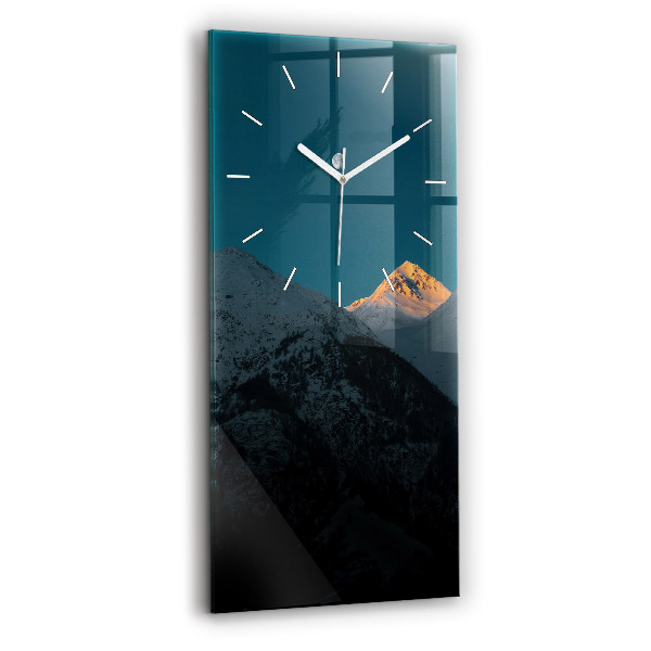 Reloj de vidrio vertical Puesta de sol en las montañas - espejomat.es