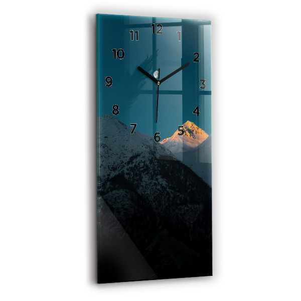 Reloj de vidrio vertical Puesta de sol en las montañas - espejomat.es