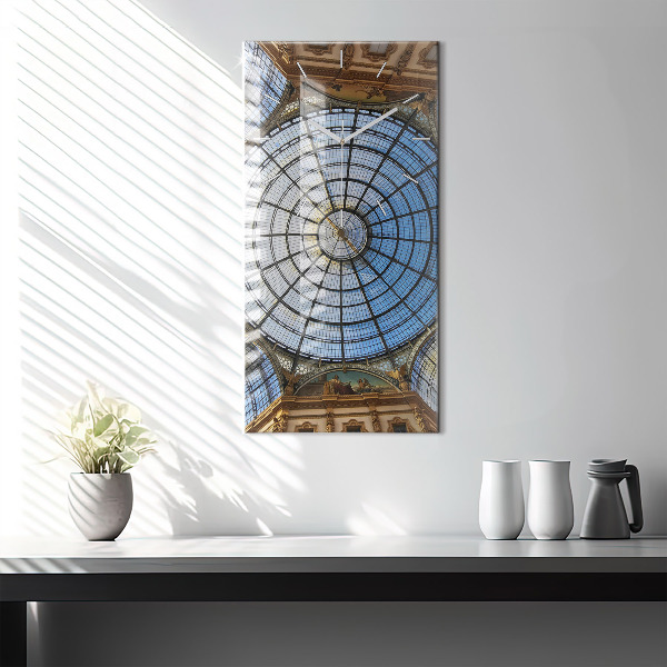 Reloj de vidrio vertical Centro comercial en Milán - espejomat.es