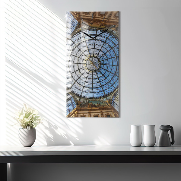 Reloj de vidrio vertical Centro comercial en Milán - espejomat.es