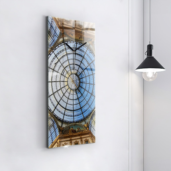 Reloj de vidrio vertical Centro comercial en Milán - espejomat.es