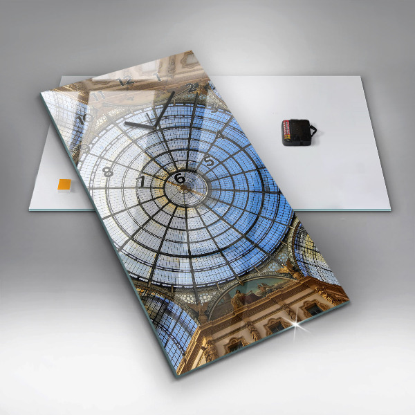 Reloj de vidrio vertical Centro comercial en Milán - espejomat.es
