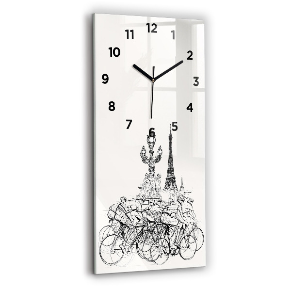 Reloj de cristal vertical Dibujo de una carrera ciclista - espejomat.es