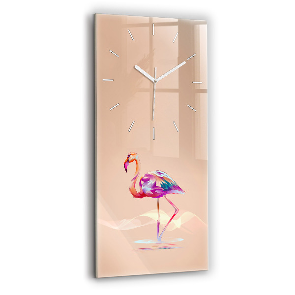Reloj de vidrio vertical Ilustración de un flamenco - espejomat.es