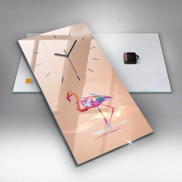 Reloj de vidrio vertical Ilustración de un flamenco - espejomat.es