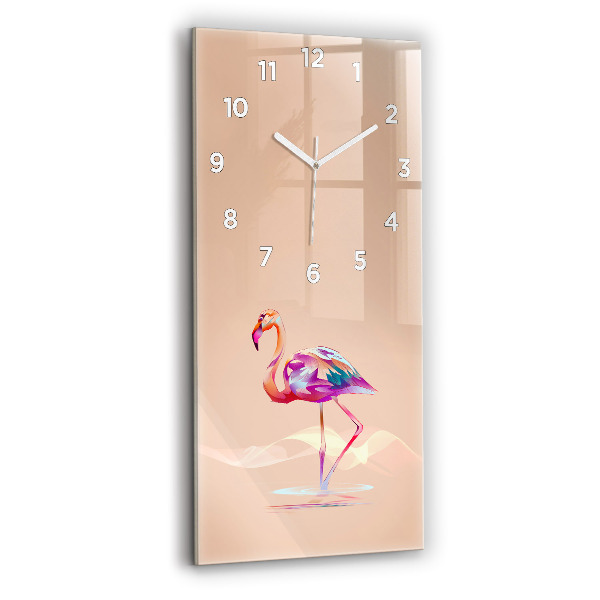 Reloj de vidrio vertical Ilustración de un flamenco - espejomat.es