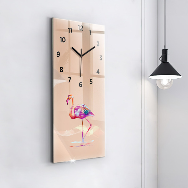 Reloj de vidrio vertical Ilustración de un flamenco - espejomat.es