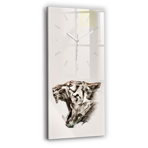 Reloj de cristal vertical Retrato pintado de un tigre - espejomat.es