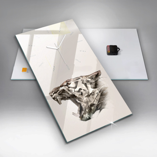 Reloj de cristal vertical Retrato pintado de un tigre - espejomat.es