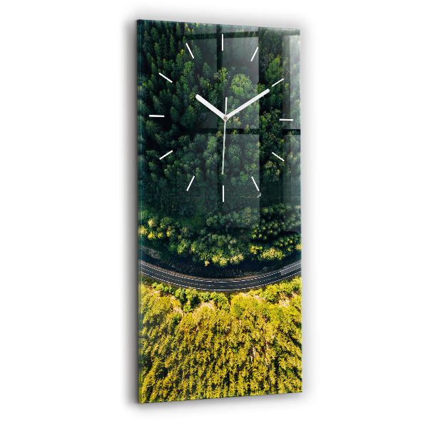 Reloj de vidrio vertical El bosque a vista de pájaro - espejomat.es