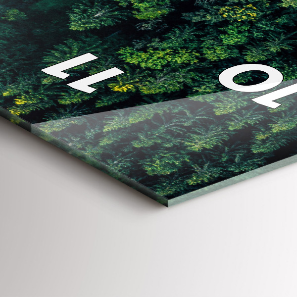 Reloj de vidrio vertical El bosque a vista de pájaro - espejomat.es