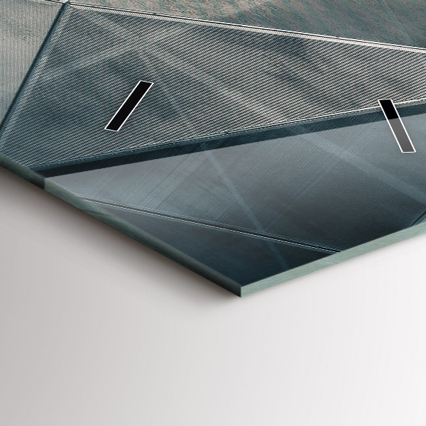 Reloj de vidrio vertical Triángulos abstractos de metal - espejomat.es