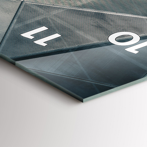 Reloj de vidrio vertical Triángulos abstractos de metal - espejomat.es