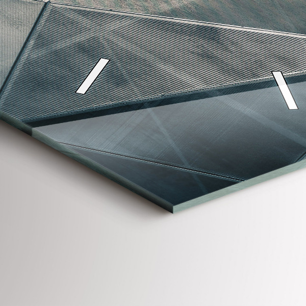 Reloj de vidrio vertical Triángulos abstractos de metal - espejomat.es