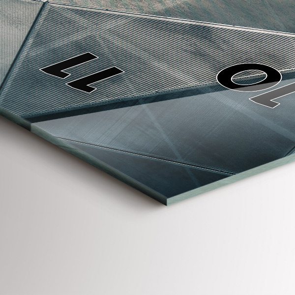 Reloj de vidrio vertical Triángulos abstractos de metal - espejomat.es