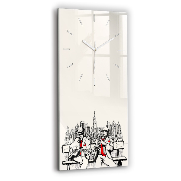 Reloj de cristal vertical Jazz en Nueva York - espejomat.es