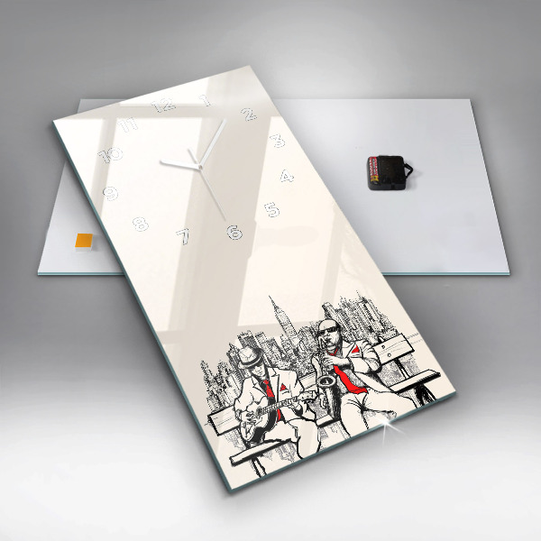 Reloj de cristal vertical Jazz en Nueva York - espejomat.es