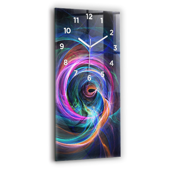 Reloj de cristal vertical Fractal colorido - espejomat.es