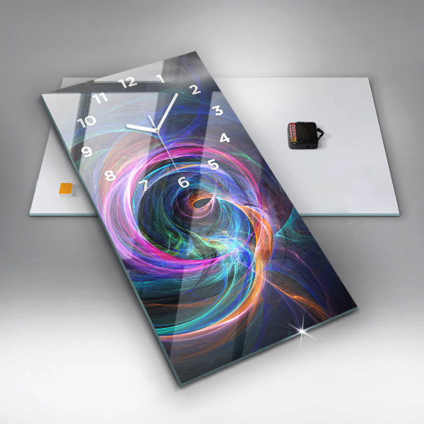Reloj de cristal vertical Fractal colorido - espejomat.es