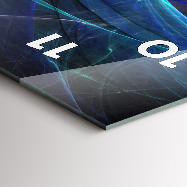 Reloj de cristal vertical Fractal colorido - espejomat.es