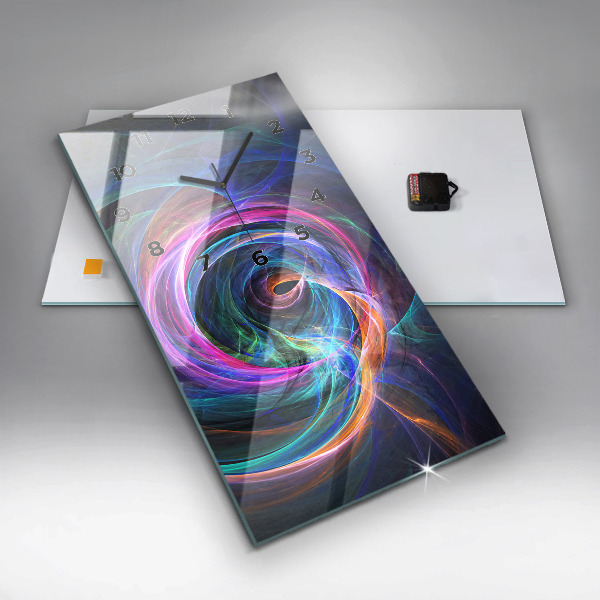 Reloj de cristal vertical Fractal colorido - espejomat.es