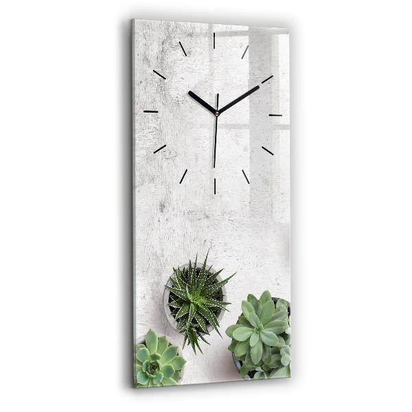 Reloj de cristal vertical Plantas decorativas - espejomat.es