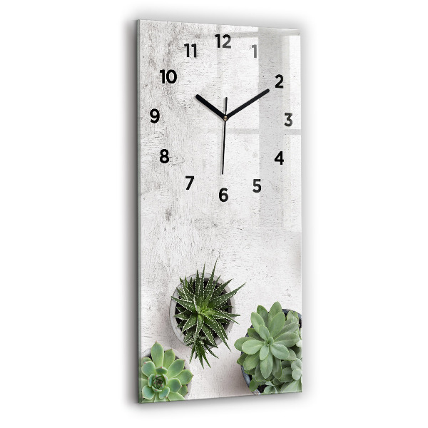 Reloj de cristal vertical Plantas decorativas - espejomat.es