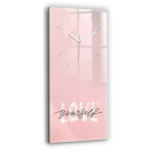 Reloj vertical Love yourself lettering - espejomat.es