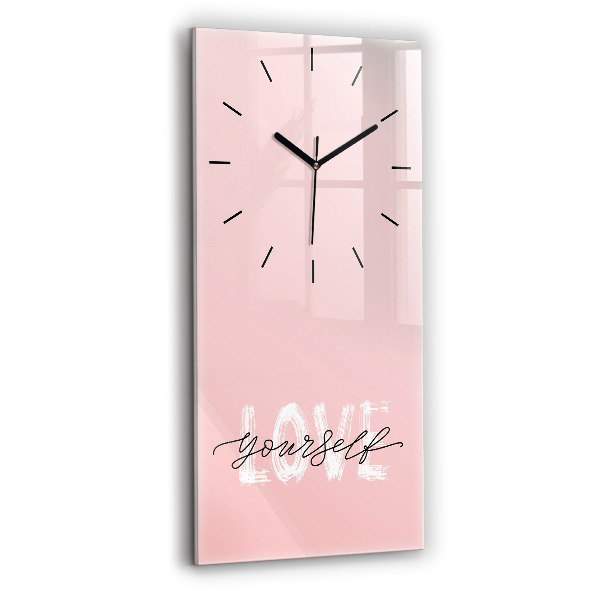 Reloj vertical Love yourself lettering - espejomat.es