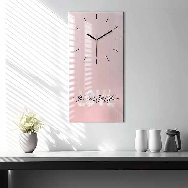 Reloj vertical Love yourself lettering - espejomat.es