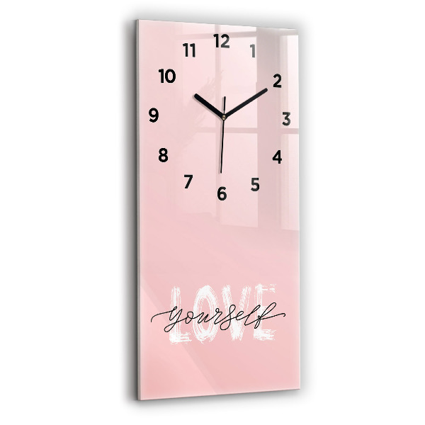 Reloj vertical Love yourself lettering - espejomat.es