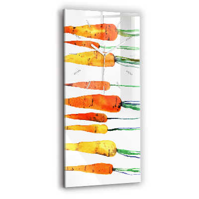 Reloj de cristal vertical Ilustración de zanahorias - espejomat.es