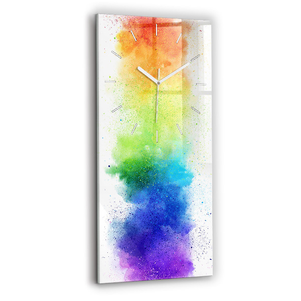 Reloj de cristal vertical Arco iris abstracto - espejomat.es