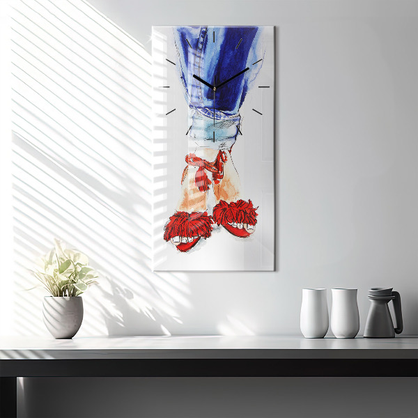 Reloj de vidrio vertical Alfileres de mujer - espejomat.es