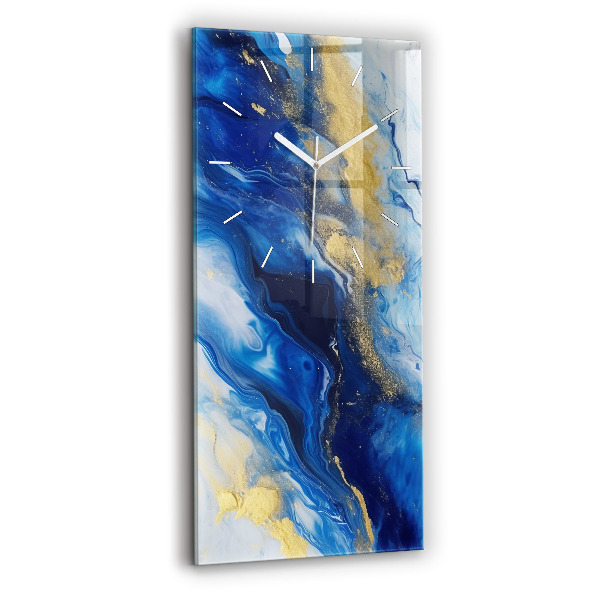 Reloj de vidrio vertical Mármol azul - espejomat.es