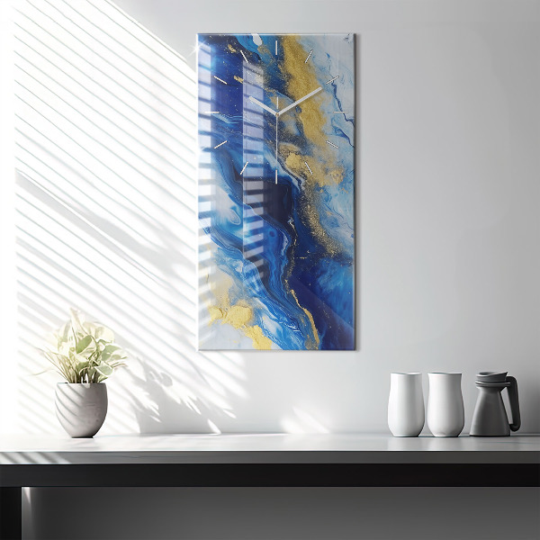 Reloj de vidrio vertical Mármol azul - espejomat.es