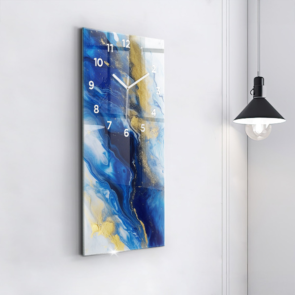 Reloj de vidrio vertical Mármol azul - espejomat.es