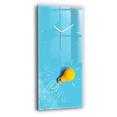 Reloj de vidrio vertical Dibujo de bombilla - espejomat.es