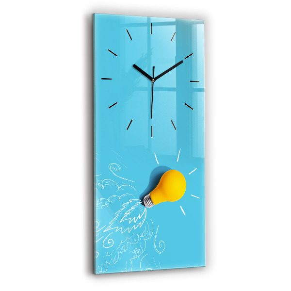 Reloj de vidrio vertical Dibujo de bombilla - espejomat.es